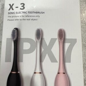 X-3 Sonic Electric Toothbrush, rechargeable with 4 heads